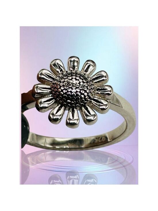 Unbranded Jewelry - 925 Sterling Silver Sunflower Ring Womens 7 Biker Hippie Flower Summer Daisy NWT